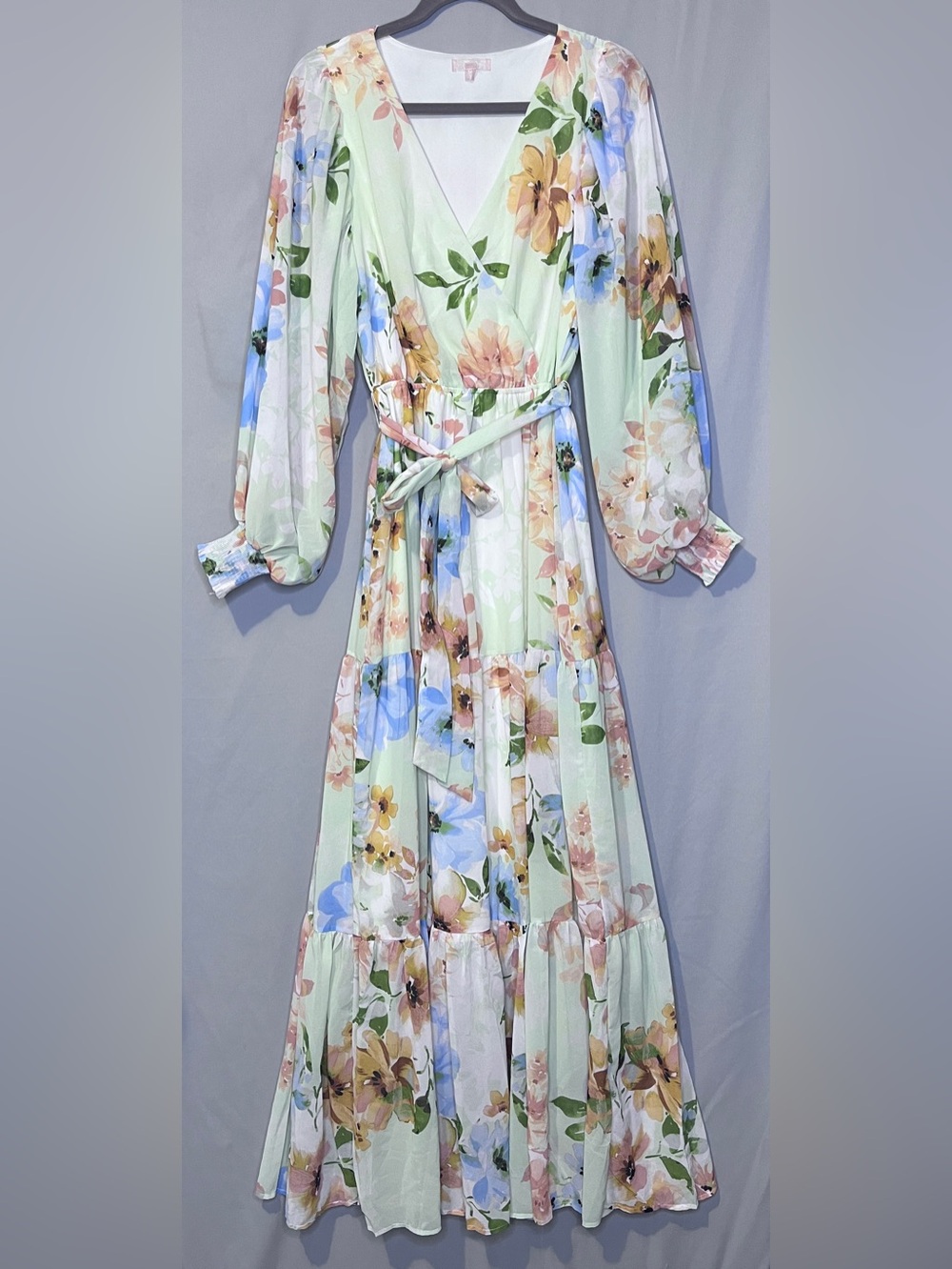 Love Colette by Flying Tomato floral ruffle maxi dress Size Medium